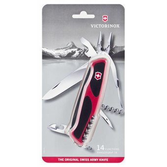  Нож перочинный Victorinox RangerGrip 74 (0.9723.CB1) 130мм 14функций красный/черный блистер 