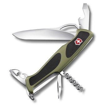  Нож перочинный Victorinox RangerGrip 61 (0.9553.MC4) 130мм 11функций зеленый/черный карт.коробка 