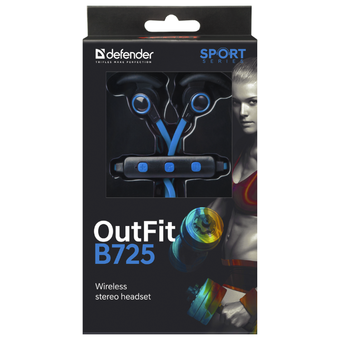  Наушники bluetooth Defender Outfit B725 Black/Blue (63725) 
