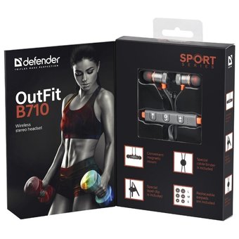  Наушники bluetooth Defender Outfit B710 Black/Orange (63712) 