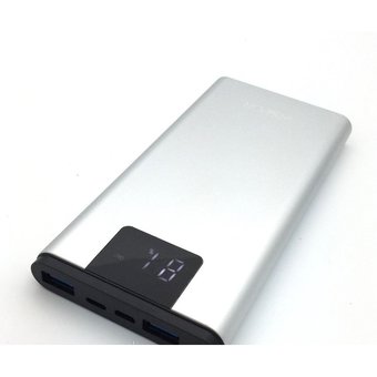  УЦ Аккумулятор внешний резервный Aspor A375 Алюминий 10000 mAh серебро ПУ 