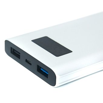  УЦ Аккумулятор внешний резервный Aspor Q388 QuickCharge Алюминий 10000 mAh+LED серебро ПУ 