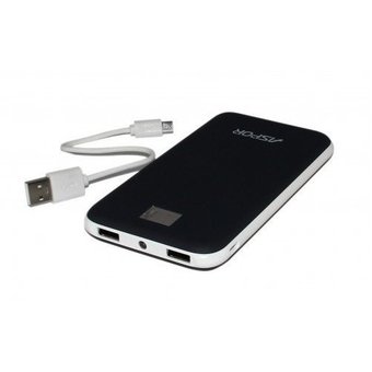  УЦ Аккумулятор внешний резервный Aspor A386 soft touch 12000 mAh черный ПУ 