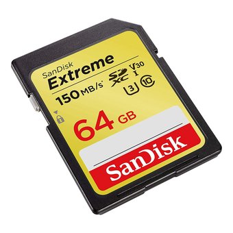  Карта памяти Sandisk SDSDXW6-064G-GNCIN Extreme Plus SDXC Card 64GB, 150MB/s V30 UHS-I U3 
