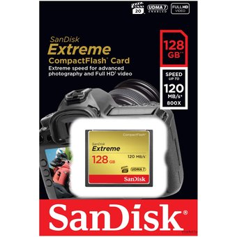  Карта памяти Sandisk SDCFXSB-128G-G46 Extreme CF 120MB/s, 85MB/s write, UDMA7, 128GB 