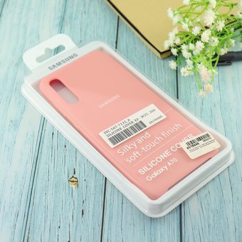  Чехол Silicone case для Samsung A70/A705F 2019 розовый(12) 