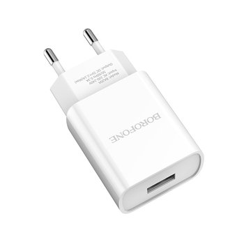  УЦ СЗУ Borofone BA20A 5V/2,1A 1USB Sharp single port, white (ПУ) 