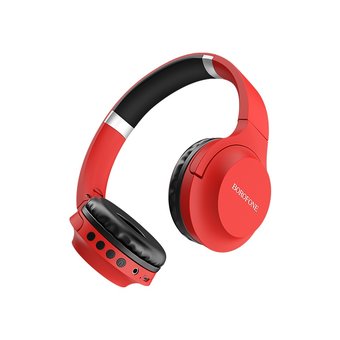  УЦ Наушники bluetooth полноразмерные BOROFONE BO6 Poise (красный) (плохая упаковка) 