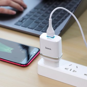 СЗУ HOCO C12Q Smart QC3.0 charger +Micro, белый 