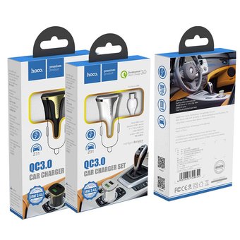  УЦ АЗУ HOCO Z31 Universe double port QC3.0 + micro, white (ПУ) 