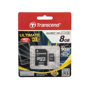  Карта памяти Transcend microSDHC 8GB Class 10 UHS-I Ultimate,600x TS8GUSDHC10U1 