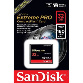  Карта памяти Sandisk SDCFXPS-032G-X46 Extreme Pro CF 160MB/s 32 GB VPG 65, UDMA 7 
