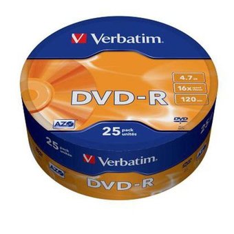  Диск DVD-R Verbatim 4.7Gb 16x Cake Box (25шт) (43730) 