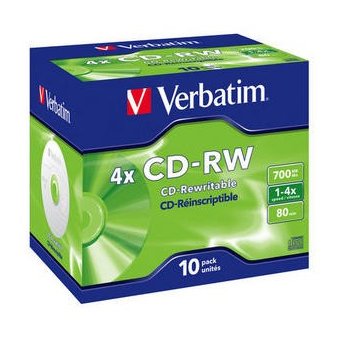  Диск CD-RW Verbatim 700Mb 2x-4x DataLife+ (10шт) 43123 