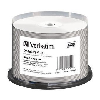  Диск DVD-R Verbatim 4.7Gb 16x Data Life (50шт) (43791) 