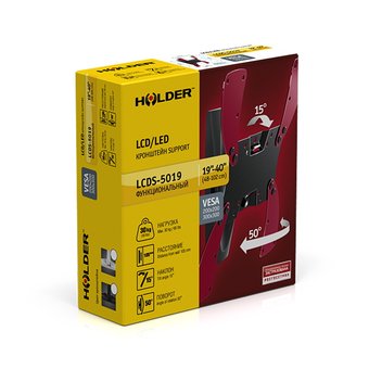  Кронштейн для телевизора Holder LCDS-5019 белый 22"-42" до30кг поворотно-выдвижной и наклонный 