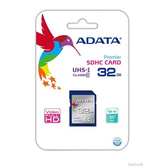  Карта памяти A-DATA SDHC Premier 32GB Class 10 UHS-I (ASDH32GUICL10-R) 