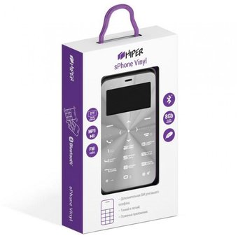  Мобильный телефон HIPER sPhone Vinyl Silver (C-01SLV) 