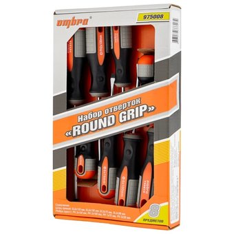  Набор отверточный Ombra ROUND GRIP 8 предметов 