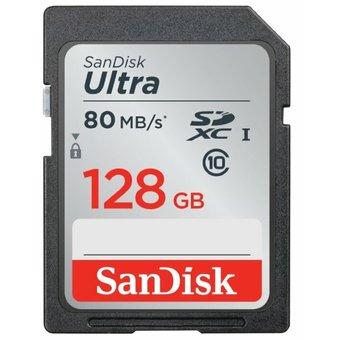  Карта памяти SanDisk SDXC 128GB Class 10 UHS-I Ultra 80MB/s (SDSDUNC-128G-GN6IN) 