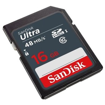  Карта памяти SanDisk SDHC 16GB Class 10 UHS-I Ultra 48MB/s (SDSDUNB-016G-GN3IN) 
