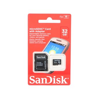  Карта памяти SanDisk microSDHC 32GB Class 4 (SD Adapter) (SDSDQM-032G-B35A) 