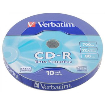  Диск CD-RW Verbatim 700Mb 10x Cake Box (10шт) (43480) 