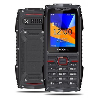  Мобильный телефон teXet TM-519R черный-красный 