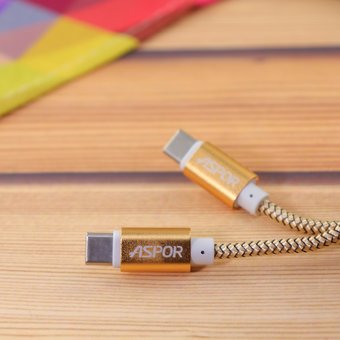  Дата-кабель Aspor А166 Type-C 1м золото 