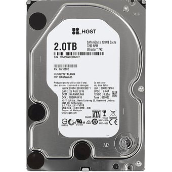  HDD Server WD Ultrastar 7K2 (HUS722T2TALA604) (3.5’’, 2TB, 128MB, 7200 RPM, SATA 6Gb/s, 512N SE) SKU: 1W10002 