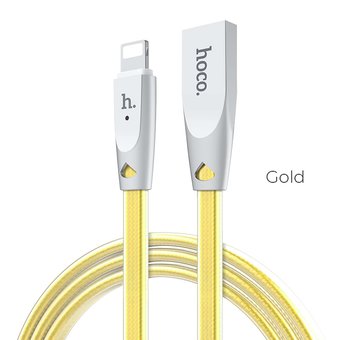  УЦ Дата-кабель HOCO U9 Zinc Alloy Jelly  micro 1м (золотой) (ПУ) 