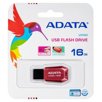  USB-флешка A-DATA UV100 16GB USB 2.0, Красный (AUV100-16G-RRD) 