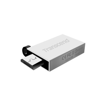  USB-флешка Transcend JetFlash 380 16GB USB 2.0, OTG,металл серебро (TS16GJF380S) 