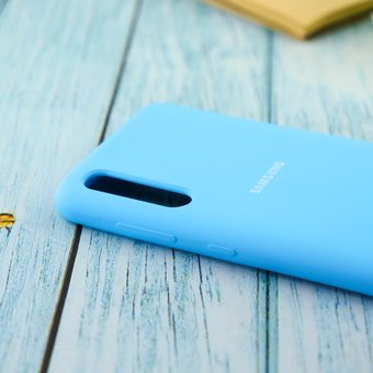  Чехол Silicone case для Samsung A50/A30S 2019 голубой(16) 