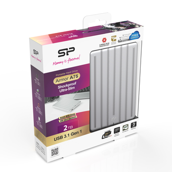 Внешний HDD 2TB Silicon Power Armor A75 (SP020TBPHDA75S3S), 2.5", USB 3.1, Алюминий 