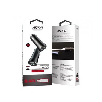 АЗУ Aspor A918 2USB Metal IQ Power + кабель Type-C (3,4A) Черный 