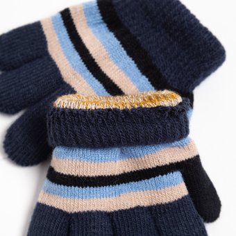  Перчатки детские, цвет тёмно-синий, размер 14 (4-6 лет) (9147122) 