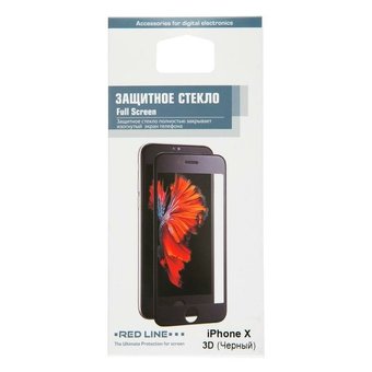  Защитное стекло для экрана Redline черный для Apple iPhone X/XS/11 Pro 3D 1шт (УТ000012290) 