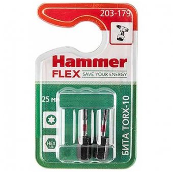  Бита Hammer Flex 203-179 TORX-10 25мм, 2шт 