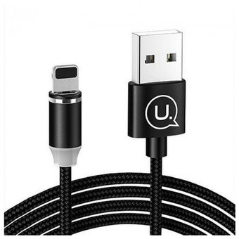  УЦ Дата-кабель USAMS US-SJ292 U-sure Magnetic lightning (чёрный) (ПУ) 
