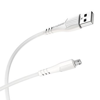  Дата-кабель BOROFONE BX37 Wieldy micro 1м (белый) 