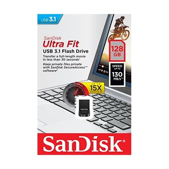  USB-флешка Sandisk SDCZ430-128G-G46 Ultra Fit USB 3.1 128GB - Small Form Factor Plug & Stay Hi-Speed USB Drive 