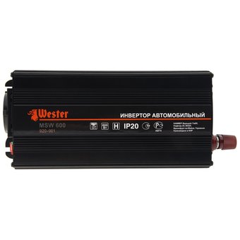  Преобразователь WESTER MSW600 12-220В+USB 600Вт модифицированная синусоида 