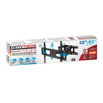  Кронштейн для телевизора Arm Media LCD-418 черный 32"-65" до35кг поворотно-выдвижной и наклонный 
