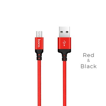  УЦ Дата-кабель HOCO X14 micro 2м (чёрно-красный), плохая упаковка 