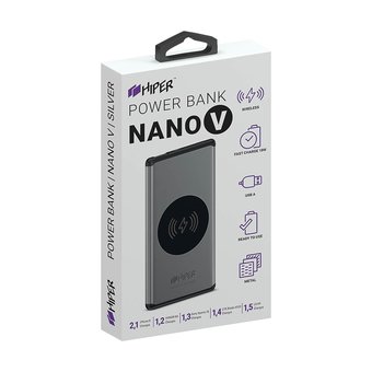  Аккумулятор внешний Hiper Nano V Li-Pol 5000mAh 2.1A темно-синий 1xUSB 