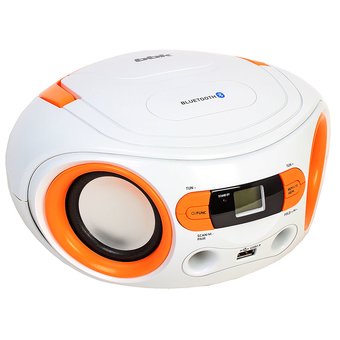  Аудиомагнитола BBK BS15BT белый/оранжевый 