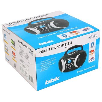  Аудиомагнитола BBK BX170BT черный/серебристый 