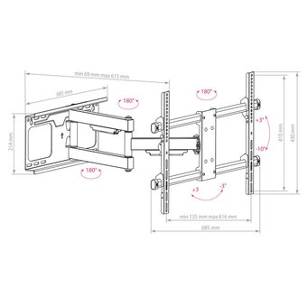  Кронштейн для телевизора Arm Media PARAMOUNT-60 черный 32"-75" до60кг поворот и наклон 