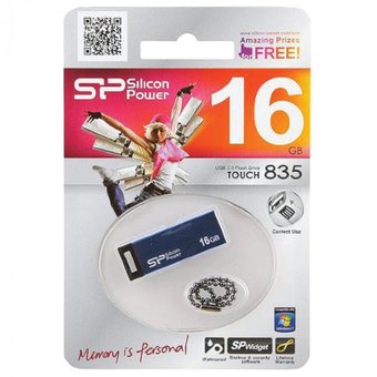  USB-флешка 16G USB 2.0 Silicon Power Touch 835 Blue (SP016GBUF2835V1B) 